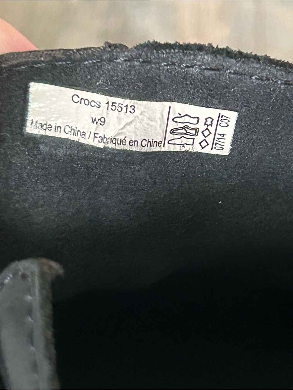 Crocs Sz 9 M Black Leather Buckle Studs Platform Clogs Heels Shoes - Picture 6 of 9